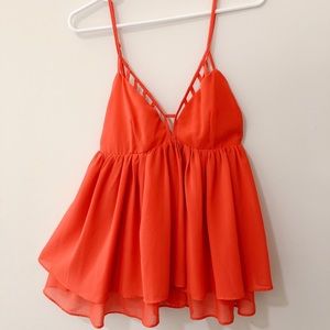 NWT FOREIGN EXCHANGE Sexy Orange Babydoll